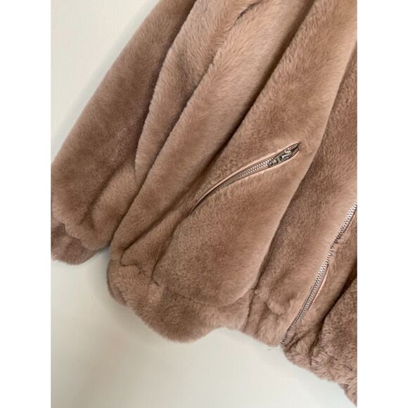 Blank NYC Faux Fur Coat Jacket with pockets Women's 3XL Neutral Cozy F60 - Picture 15 of 16